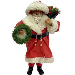 Old World Santa Figurine by Russ Berrie 14" High Holiday Decor Vintage Christmas